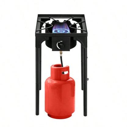 Outdoor Camp Stove High Pressure Propane Gas Cooker Portable Cast Iron Patio Cooking Single 75000 - BTU