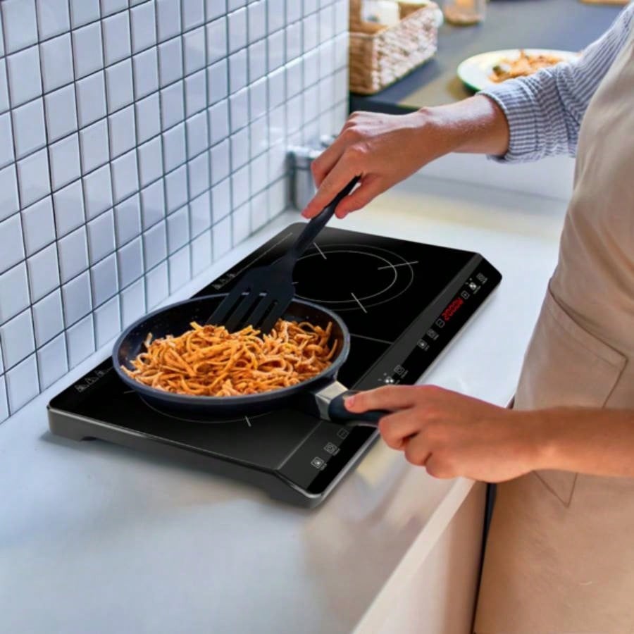 Double Induction Cooktop, Portable Dual Countertop with Sensor, 4000W Induction Cooktop 2, Countertop Cooker with 9 Temp Power Levels, 3 - Hour Timer, Safety Lock