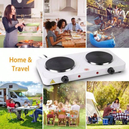 Cooking heating plate, 2 - stove, 2000 watt portable stove, glass stove, easy to clean, suitable RV/home/camping 110V