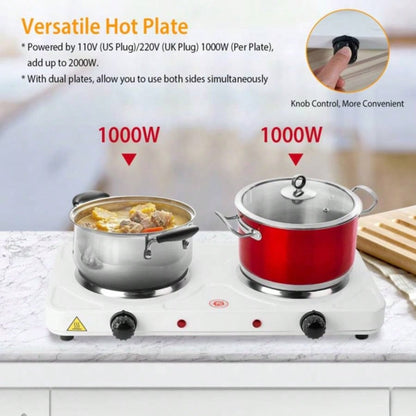 Cooking heating plate, 2 - stove, 2000 watt portable stove, glass stove, easy to clean, suitable RV/home/camping 110V