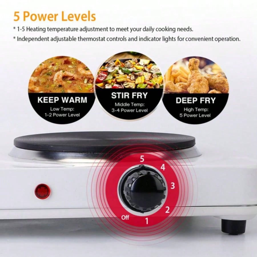 Cooking heating plate, 2 - stove, 2000 watt portable stove, glass stove, easy to clean, suitable RV/home/camping 110V