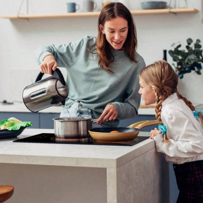 Dual Induction Burners Cooktop 110V Total 1900W Stove Built - in Ceramic Stove with Timer Setting 9 Firepower Levels Over Heating