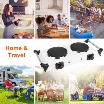 2000W Dual Hot Plate, 5 Temperature Settings 392 - 932 Portable Countertop Stove All Flat Cookware, Fast Even Heating, Easy to Clean, Dorms, RVs, Apartments