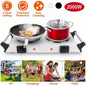 Hot Plate 2000W Hot Plate, Portable Stove Countertop Double Burners/5 Level Temperature Control Stay Cool Handles, Easy to Clean, Lightweight Cast Iron Stove RV/Home/Camp 110V