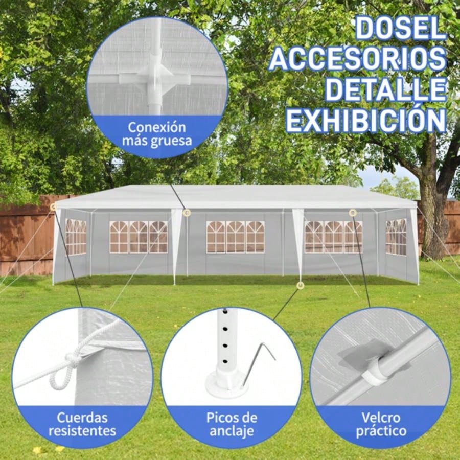 3*9m 5 - Sided Iron PE Cloth Pipe Pergola