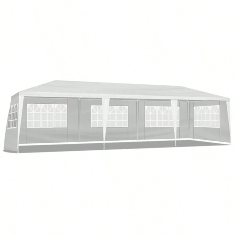 10#39; 30#39; Outdoor Party Tent with 8 Removable Sidewalls, Waterproof Canopy Patio Wedding Gazebo, White