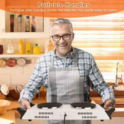 2000W Dual Hot Plate, 5 Temperature Settings 392 - 932 Portable Countertop Stove All Flat Cookware, Fast Even Heating, Easy to Clean, Dorms, RVs, Apartments