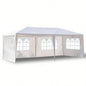 10#39; X20#39; Outdoor Party Tent with 4 Removable Sidewalls, Waterproof Canopy Patio Wedding Gazebo, White