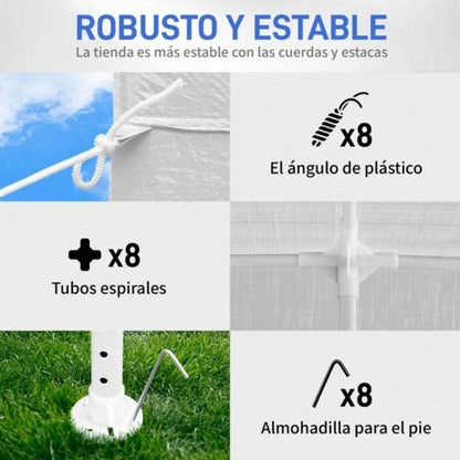 10#39; 30#39; Outdoor Party Tent with 8 Removable Sidewalls, Waterproof Canopy Patio Wedding Gazebo, White