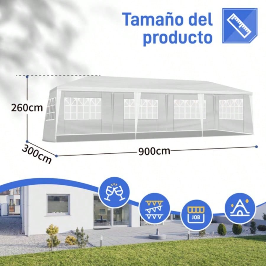 3*9m 5 - Sided Iron PE Cloth Pipe Pergola