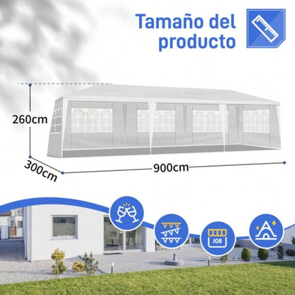 3*9m 5 - Sided Iron PE Cloth Pipe Pergola