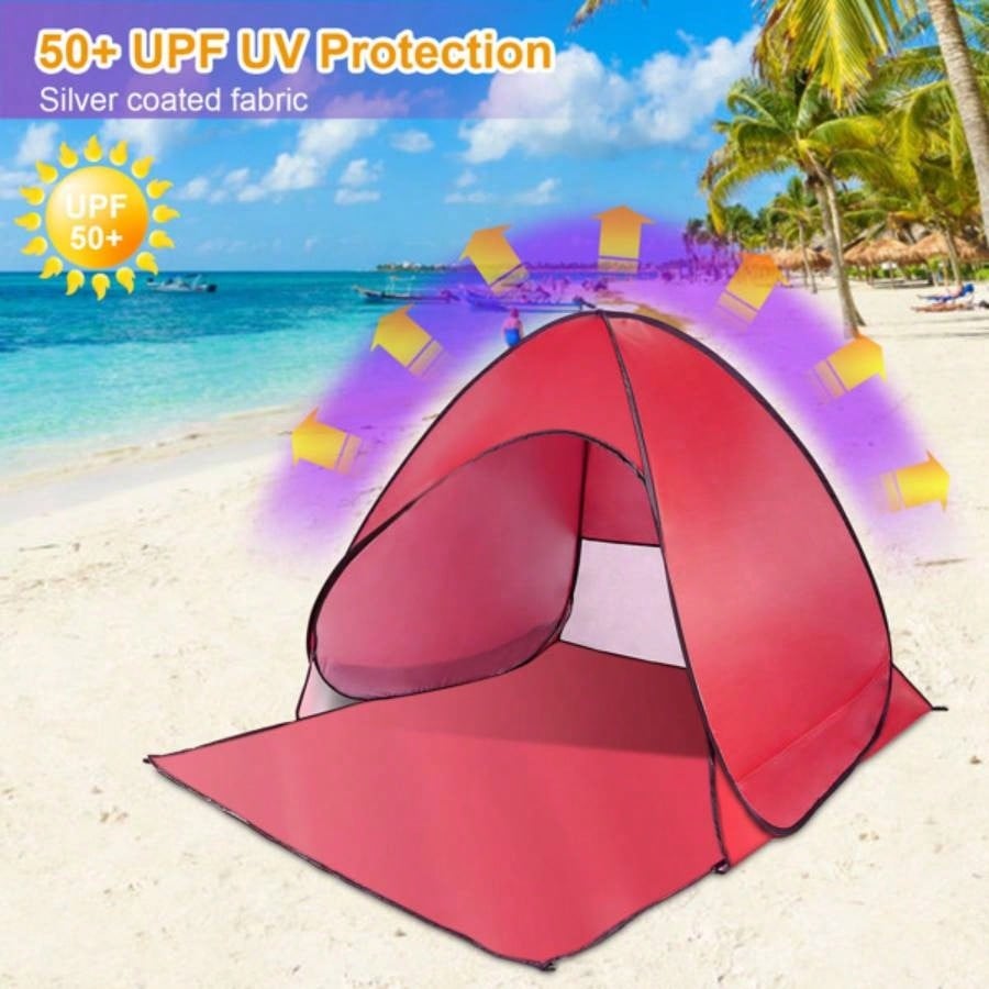 Up Beach Tent Shade Shelter Anti - Automatic Waterproof Tent Canopy 2/3 Man/ Net Window Storage Bag Outdoor Beach Camping Fishing Park Lake