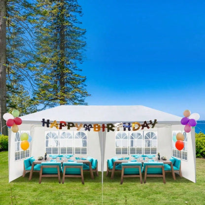 10#39; X20#39; Outdoor Party Tent with 4 Removable Sidewalls, Waterproof Canopy Patio Wedding Gazebo, White