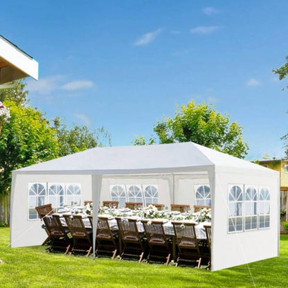 10#39; X20#39; Outdoor Party Tent with 4 Removable Sidewalls, Waterproof Canopy Patio Wedding Gazebo, White
