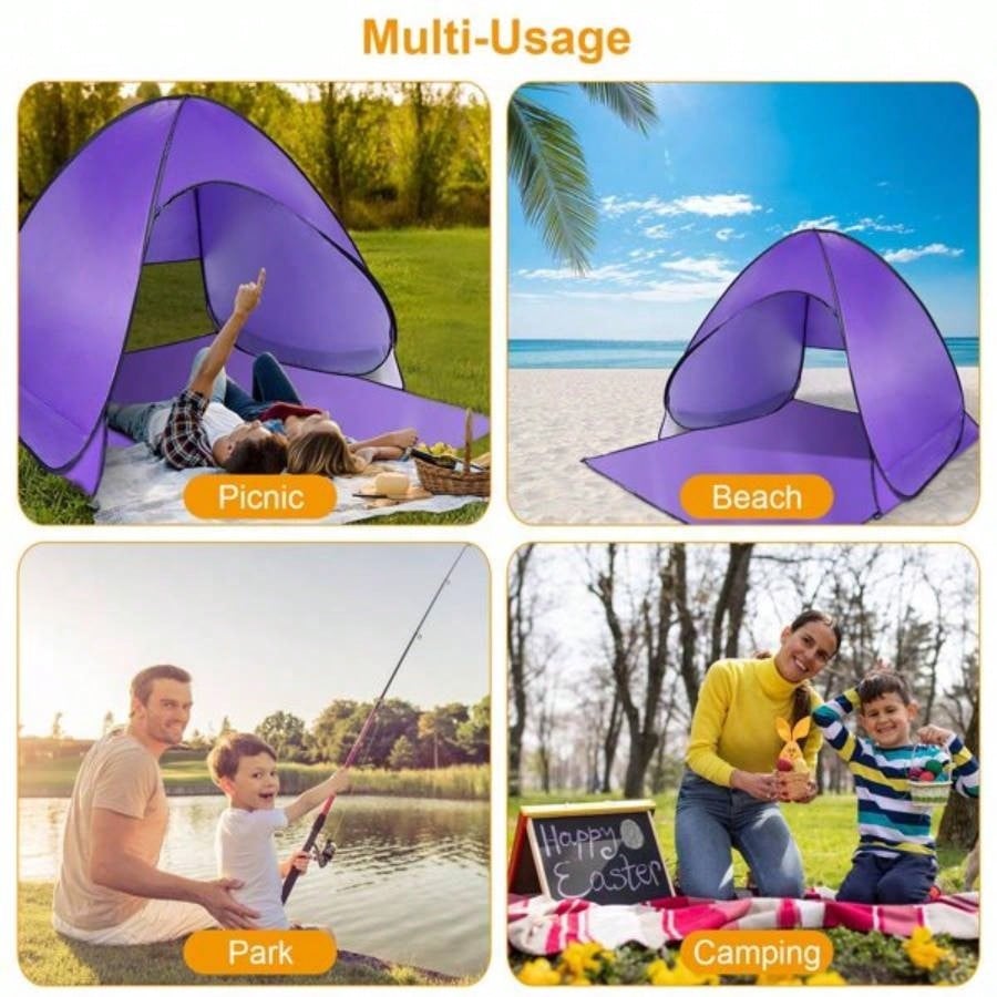 Up Beach Tent Shade Shelter Anti - Automatic Waterproof Tent Canopy 2/3 Man/ Net Window Storage Bag Outdoor Beach Camping Fishing Park Lake