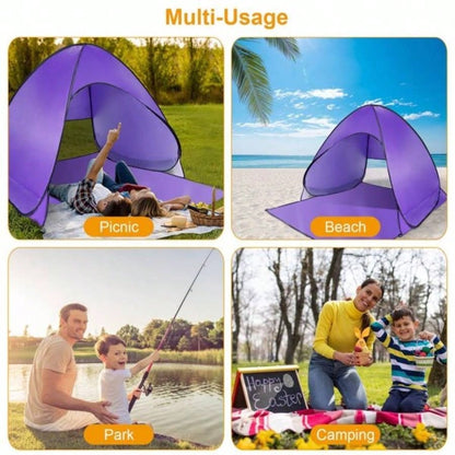 Up Beach Tent Shade Shelter Anti - Automatic Waterproof Tent Canopy 2/3 Man/ Net Window Storage Bag Outdoor Beach Camping Fishing Park Lake