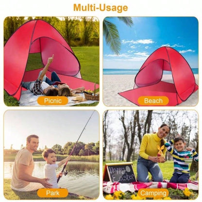 Up Beach Tent Shade Shelter Anti - Automatic Waterproof Tent Canopy 2/3 Man/ Net Window Storage Bag Outdoor Beach Camping Fishing Park Lake