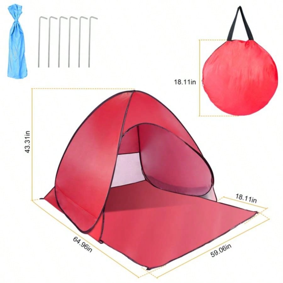 Up Beach Tent Shade Shelter Anti - Automatic Waterproof Tent Canopy 2/3 Man/ Net Window Storage Bag Outdoor Beach Camping Fishing Park Lake