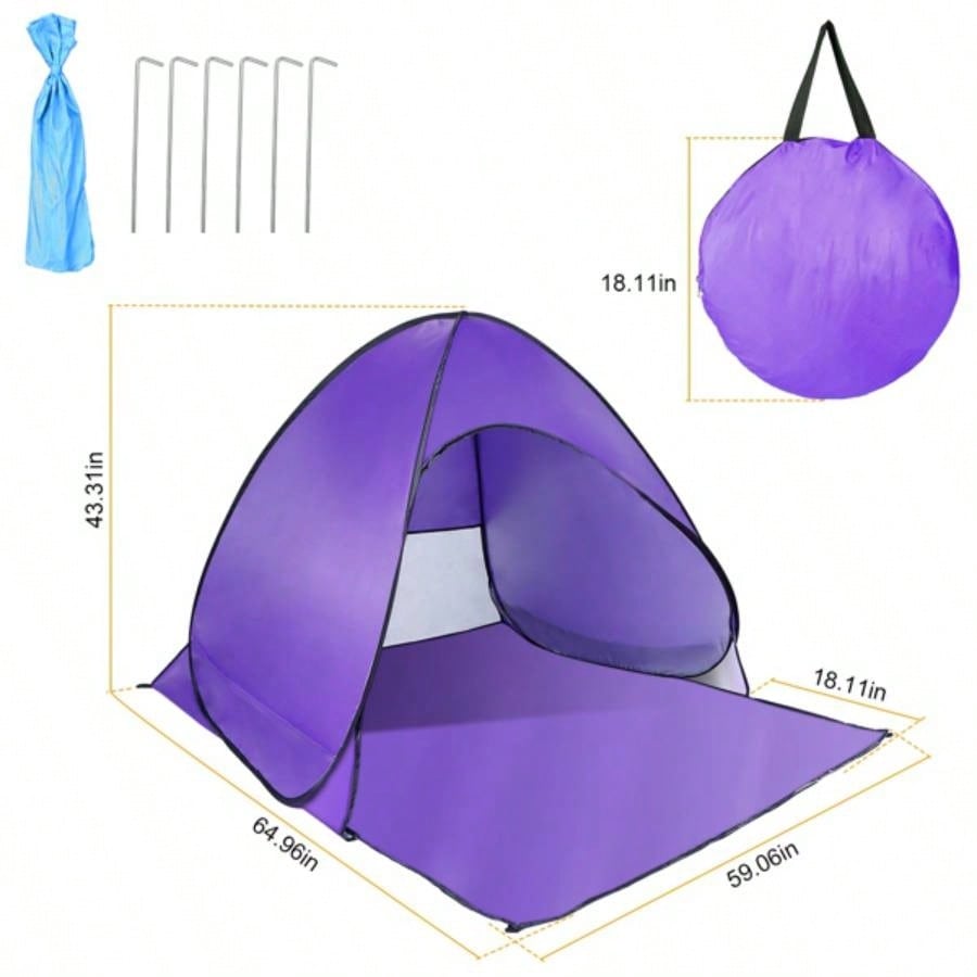 Up Beach Tent Shade Shelter Anti - Automatic Waterproof Tent Canopy 2/3 Man/ Net Window Storage Bag Outdoor Beach Camping Fishing Park Lake