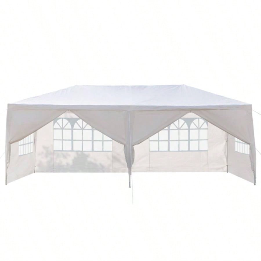 10#39; 20#39; Outdoor Party Tent with 6 Removable Sidewalls, Waterproof Canopy Patio Wedding Gazebo, White