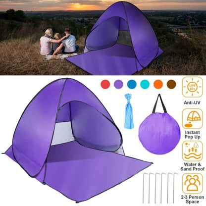 Up Beach Tent Shade Shelter Anti - Automatic Waterproof Tent Canopy 2/3 Man/ Net Window Storage Bag Outdoor Beach Camping Fishing Park Lake