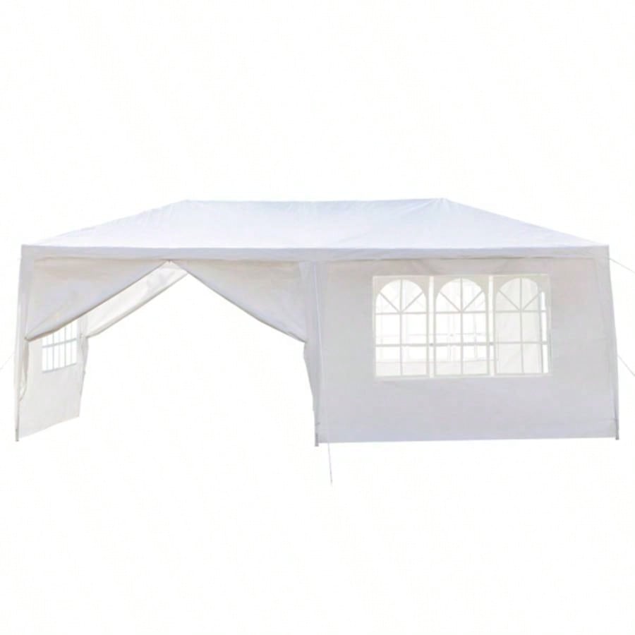 10#39; 20#39; Outdoor Party Tent with 6 Removable Sidewalls, Waterproof Canopy Patio Wedding Gazebo, White