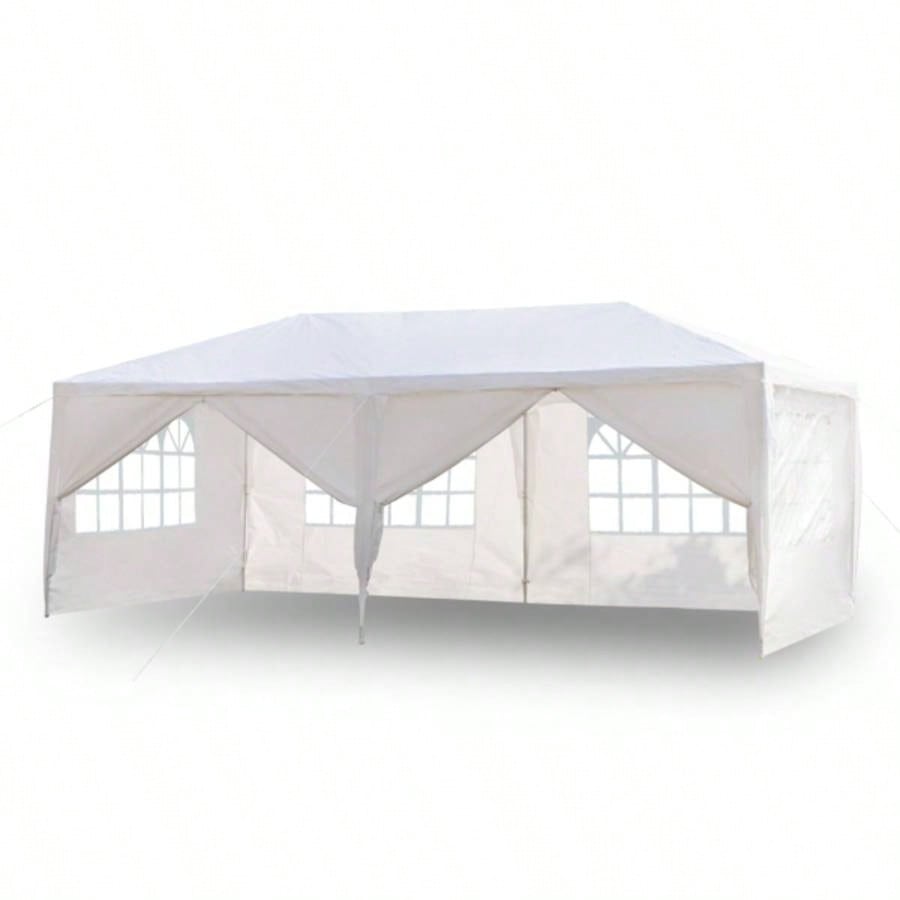 10#39; 20#39; Outdoor Party Tent with 6 Removable Sidewalls, Waterproof Canopy Patio Wedding Gazebo, White