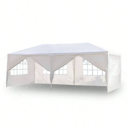 10#39; 20#39; Outdoor Party Tent with 6 Removable Sidewalls, Waterproof Canopy Patio Wedding Gazebo, White