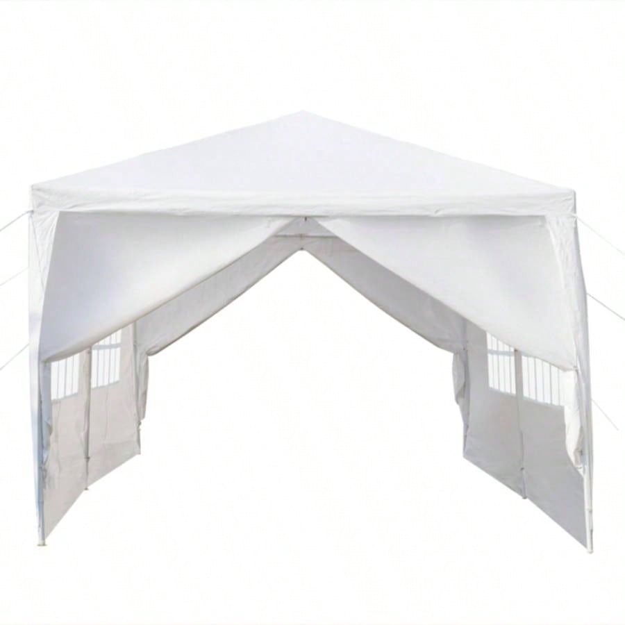 10#39; 20#39; Outdoor Party Tent with 6 Removable Sidewalls, Waterproof Canopy Patio Wedding Gazebo, White