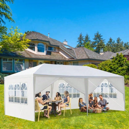 10#39; 20#39; Outdoor Party Tent with 6 Removable Sidewalls, Waterproof Canopy Patio Wedding Gazebo, White