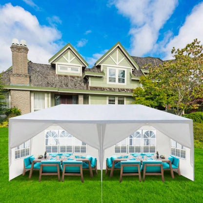 10#39; 20#39; Outdoor Party Tent with 6 Removable Sidewalls, Waterproof Canopy Patio Wedding Gazebo, White