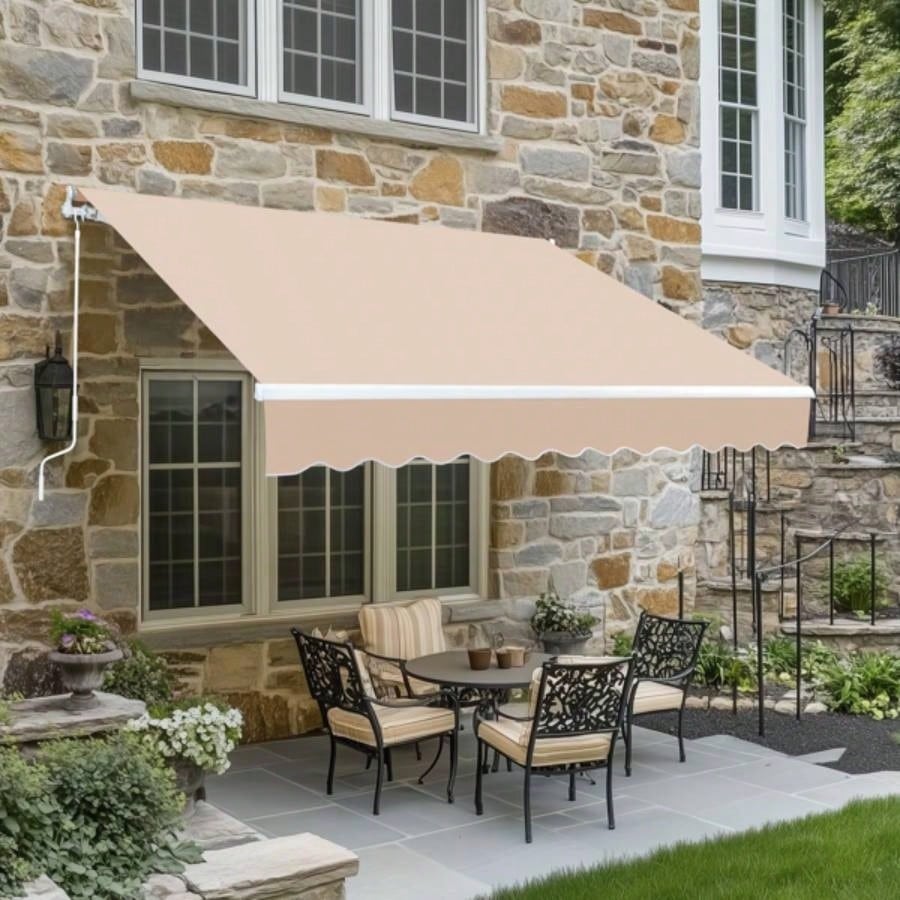 98.4Dx 117x 59H retractable awning Khaki