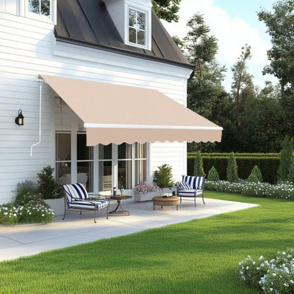 98.4Dx 117x 59H retractable awning Khaki