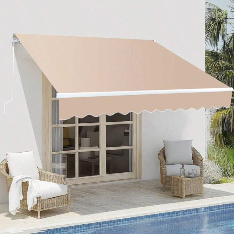 98.4Dx 117x 59H retractable awning Khaki