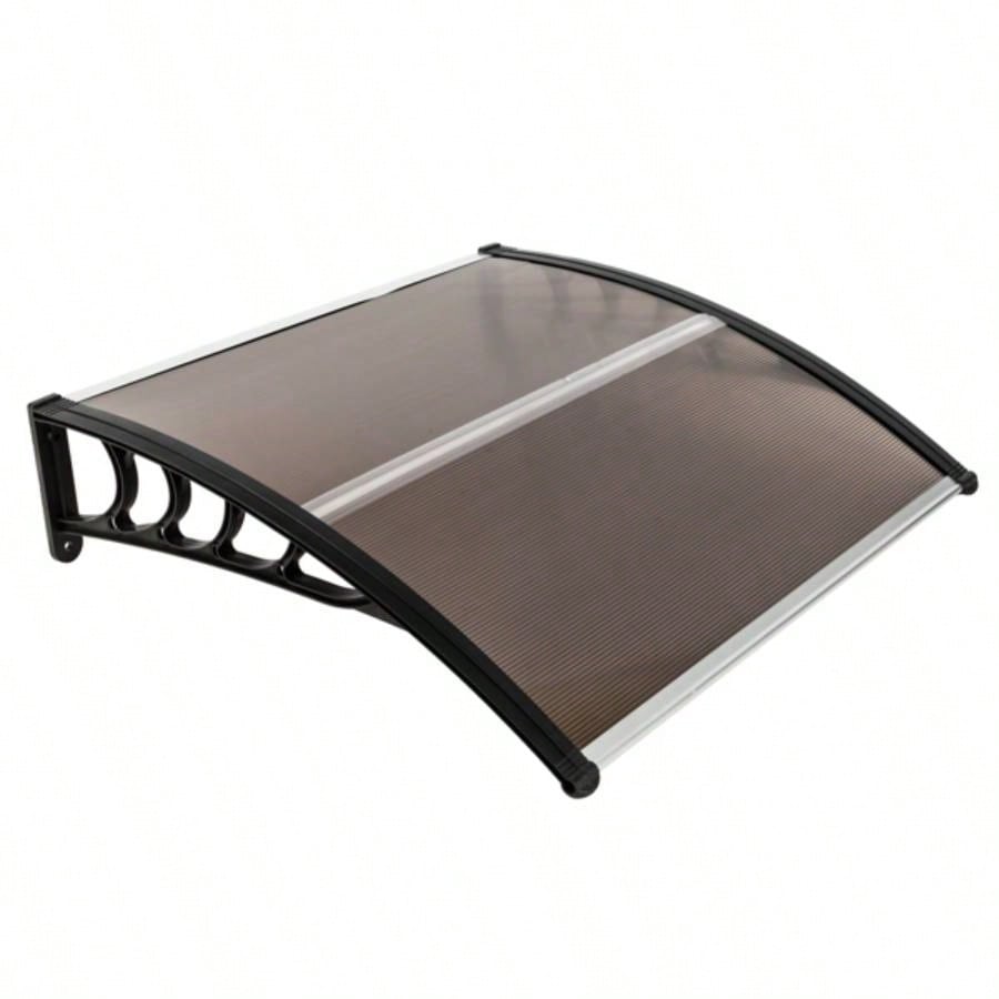 HT -x 96cm Household Application Door Window Rain Cover Eaves Brown Board Black Holder