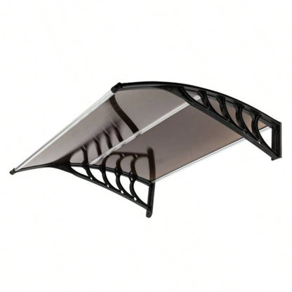 HT -x 96cm Household Application Door Window Rain Cover Eaves Brown Board Black Holder