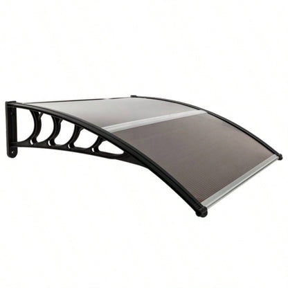 HT -x 96cm Household Application Door Window Rain Cover Eaves Brown Board Black Holder
