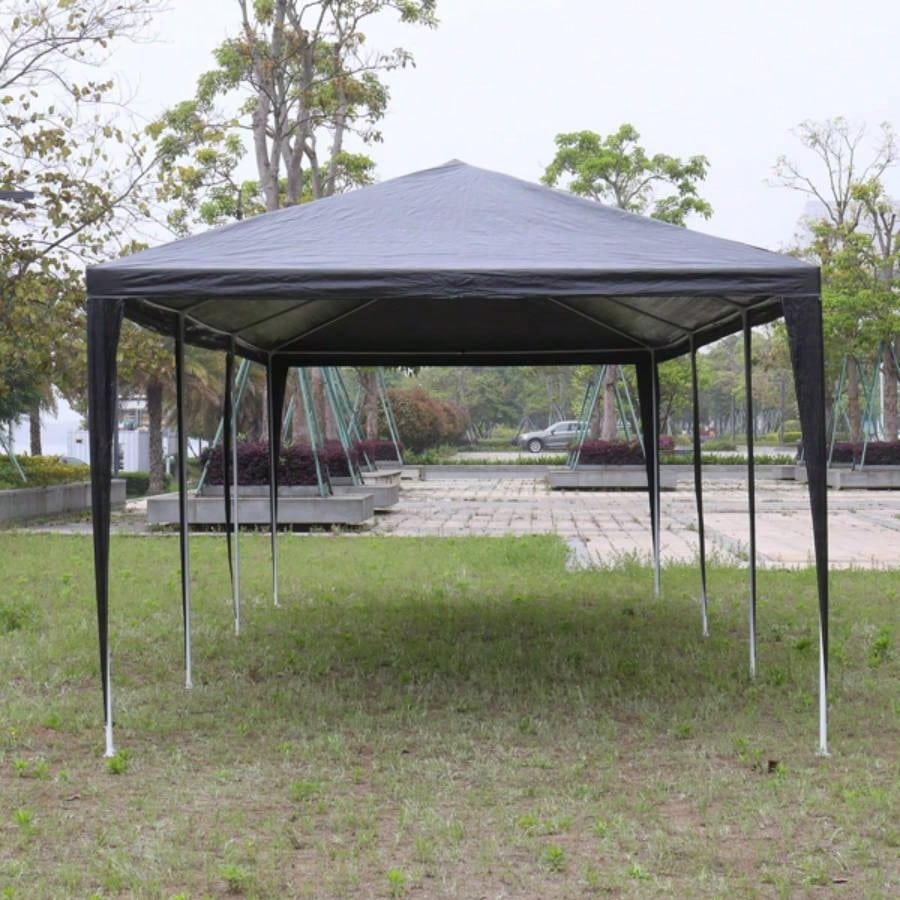 10#39; 30#39; Outdoor Party Tent with 8 Removable Sidewalls, Waterproof Canopy Patio Wedding Gazebo, Black