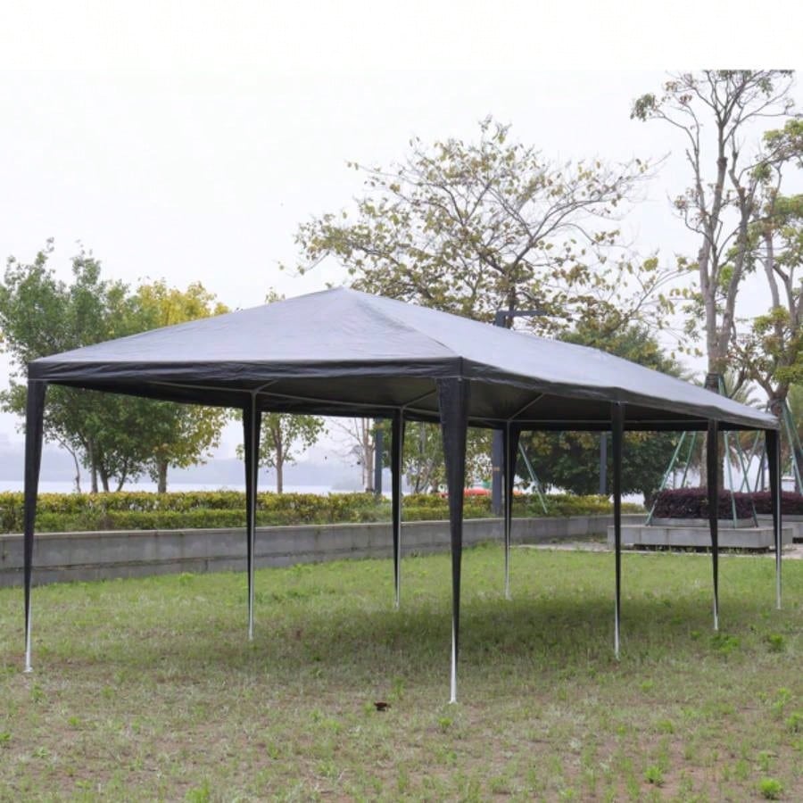 10#39; 30#39; Outdoor Party Tent with 8 Removable Sidewalls, Waterproof Canopy Patio Wedding Gazebo, Black