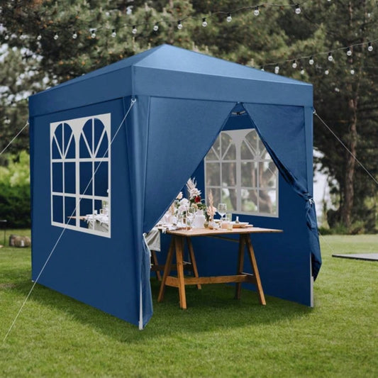 2x 2m Two Doors Two Practical Waterproof Right - Angle Folding Tent Blue