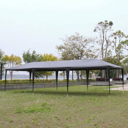 10#39; 30#39; Outdoor Party Tent with 8 Removable Sidewalls, Waterproof Canopy Patio Wedding Gazebo, Black