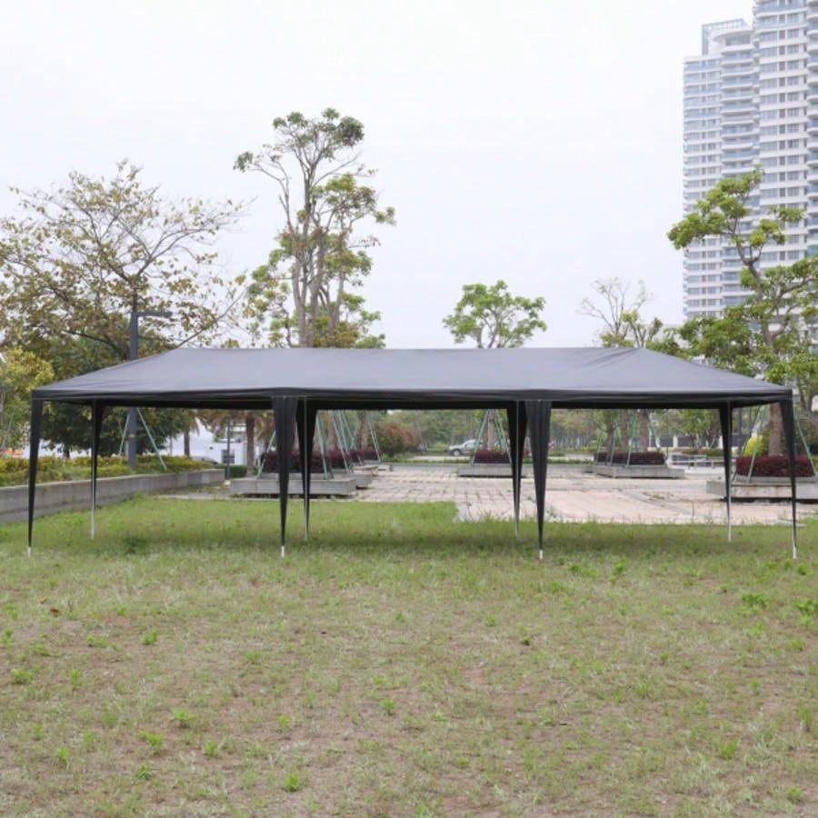 10#39; 30#39; Outdoor Party Tent with 8 Removable Sidewalls, Waterproof Canopy Patio Wedding Gazebo, Black