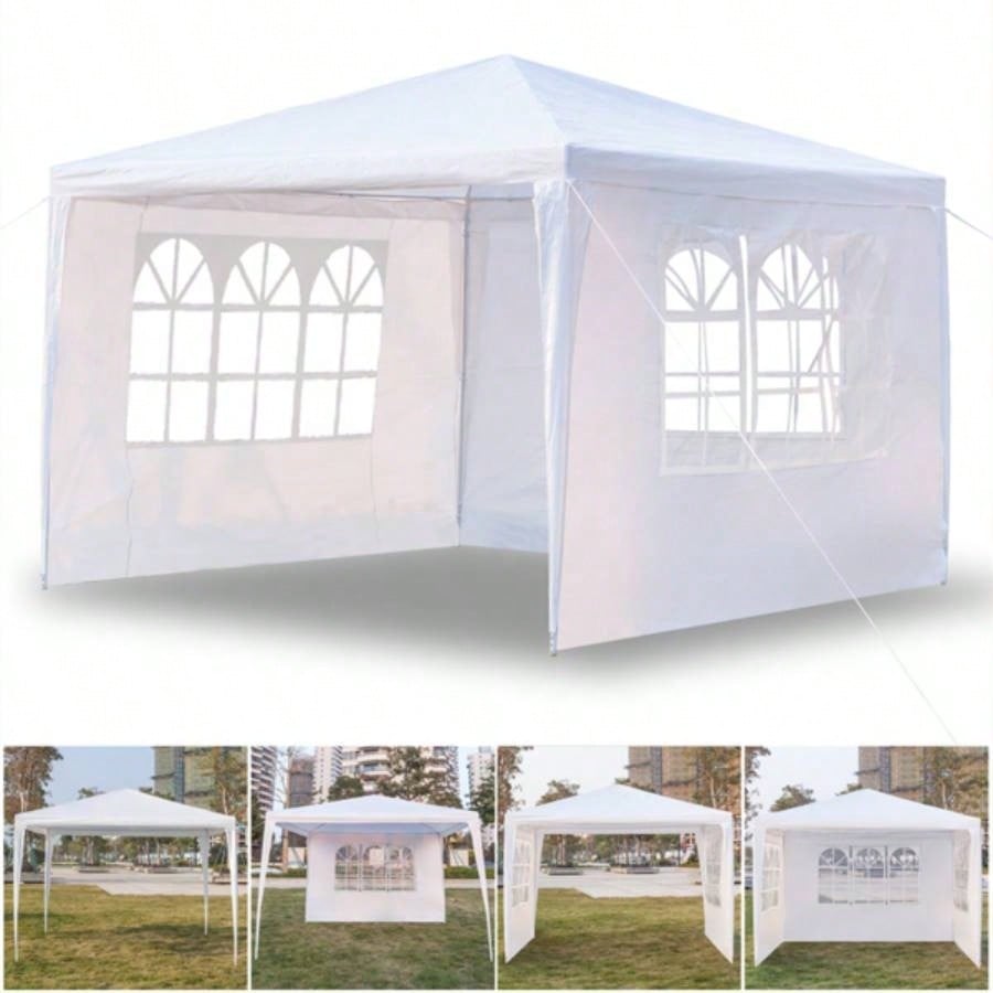 3x Three Sides Waterproof Tent with Tubes White