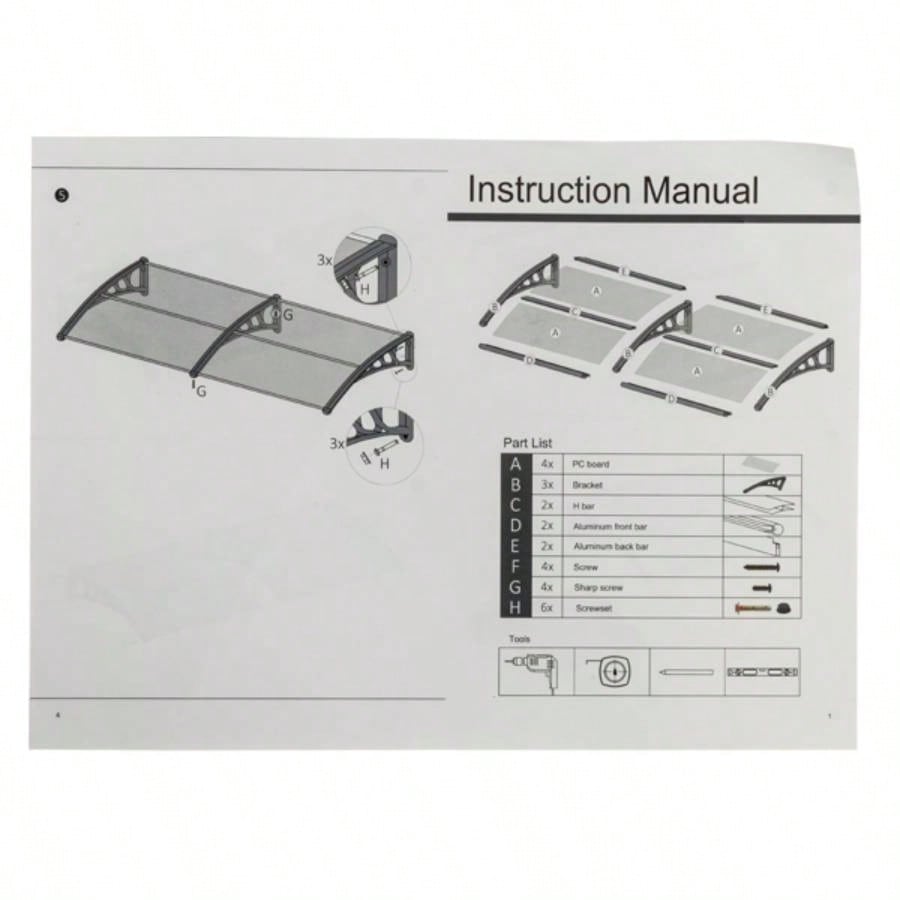 HT - 200x Household Application Door Window Rain Cover Eaves Brown Board Black Holder