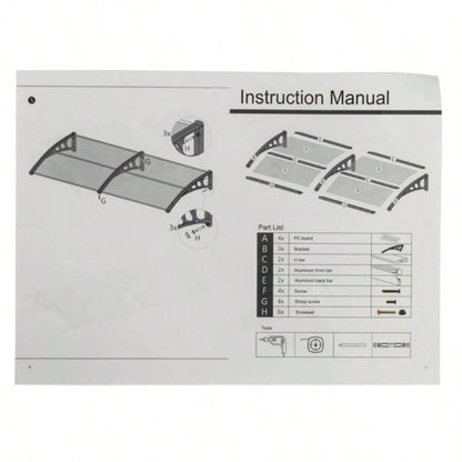 HT - 200x Household Application Door Window Rain Cover Eaves Brown Board Black Holder
