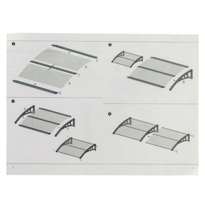HT - 200x Household Application Door Window Rain Cover Eaves Brown Board Black Holder