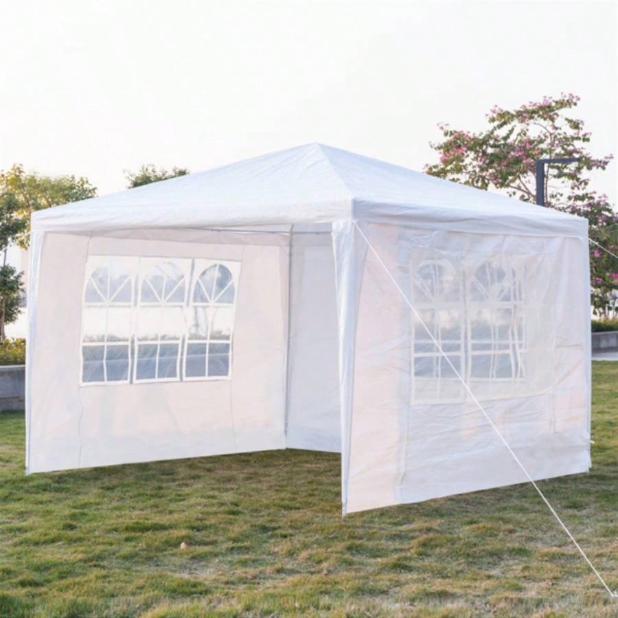 3x Three Sides Waterproof Tent with Tubes White