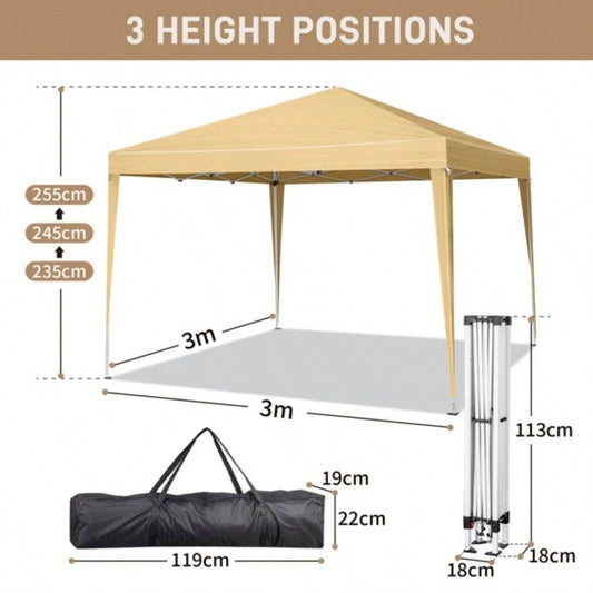 3x Two Doors Two Practical Waterproof Right - Angle Folding Tent Khaki