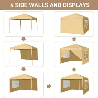 3x Two Doors Two Practical Waterproof Right - Angle Folding Tent Khaki