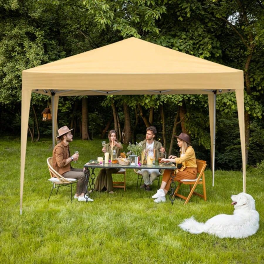 3x Two Doors Two Practical Waterproof Right - Angle Folding Tent Khaki